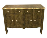 Indian Antique Embossed Brass Work Solid Wood Sideboard C21